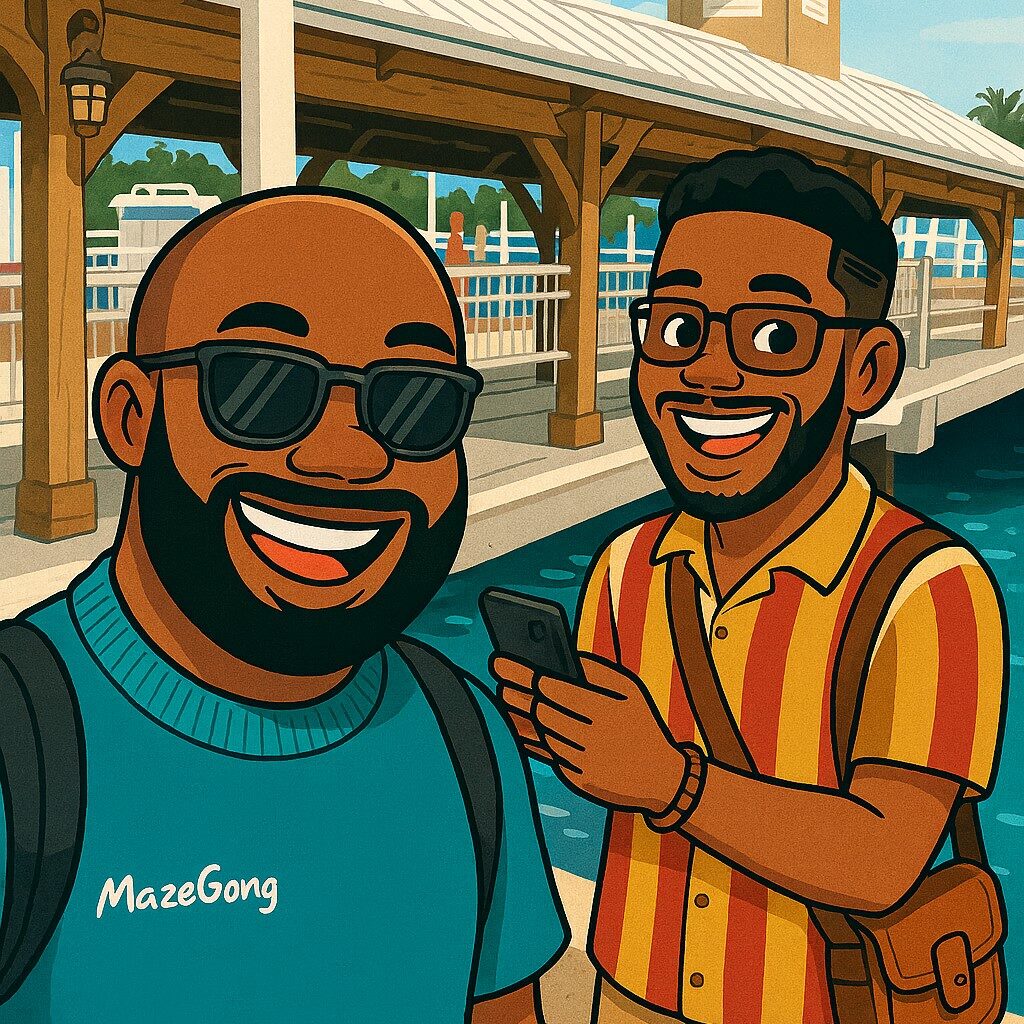 Smiling Duo at the Marina